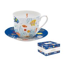   R2S.1454AQRM Porcelán reggelizőcsésze+alj 400ml dobozban,Aquarium, Atmosphere