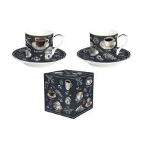   R2S.211BRST Porcelán eszpresszócsésze+alj 75ml, 2 személyes, dobozban, Barista