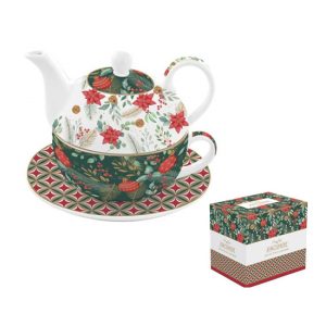 R2S.104CJOY Porcelán egyszemélyes teáskészlet 350ml+350ml, dobozban, Atmosphere, Christmas Joy