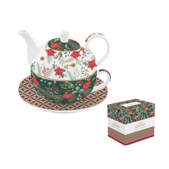 R2S.104CJOY Porcelán egyszemélyes teáskészlet 350ml+350ml, dobozban, Atmosphere, Christmas Joy