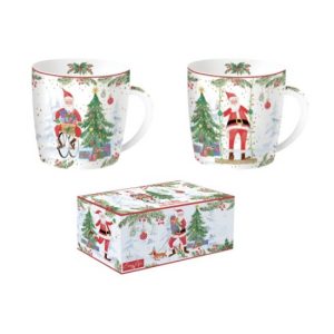 R2S.213JOYF Porcelán bögreszett 2db-os, 350ml, dobozban, Joyful Santa