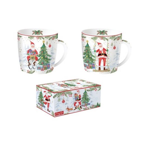 R2S.213JOYF Porcelán bögreszett 2db-os, 350ml, dobozban, Joyful Santa