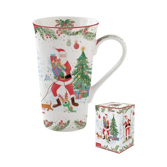 R2S.1462JOYF Porcelánbögre 600ml, dobozban, Joyful Santa