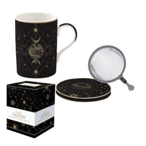 R2S.105CELE Porcelán szűrősbögre tetővel, 350ml, dobozban, Atmosphere, Celestial