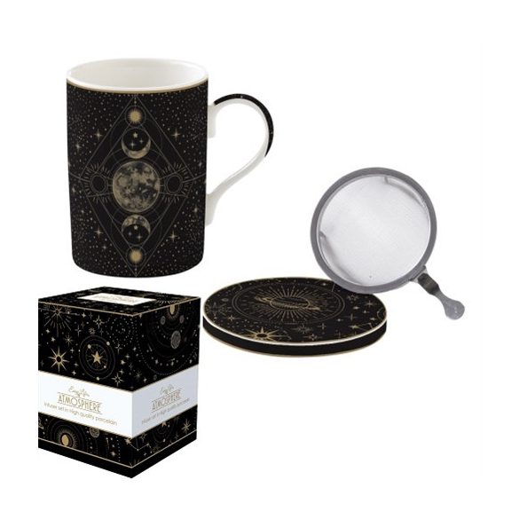 R2S.105CELE Porcelán szűrősbögre tetővel, 350ml, dobozban, Atmosphere, Celestial