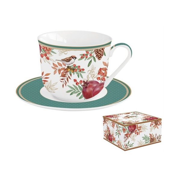 R2S.1182ASYM Porcelán reggelizőcsésze+alj 370ml dobozban, Autumn Symphony