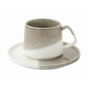 R2S.2864DBEI Porcelán eszpresszócsésze+alj 130ml, Double beige