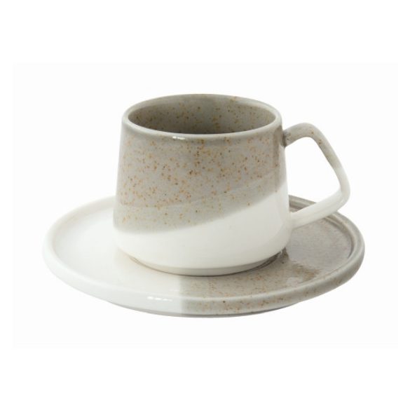 R2S.2864DBEI Porcelán eszpresszócsésze+alj 130ml, Double beige