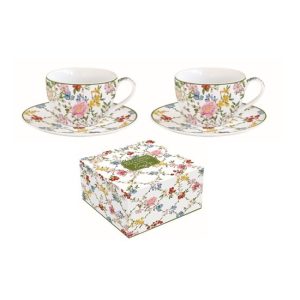 R2S.921GADR Porcelán eszpresszócsésze+alj, 110ml, 2 személyes, dobozban, Gardem Dreams