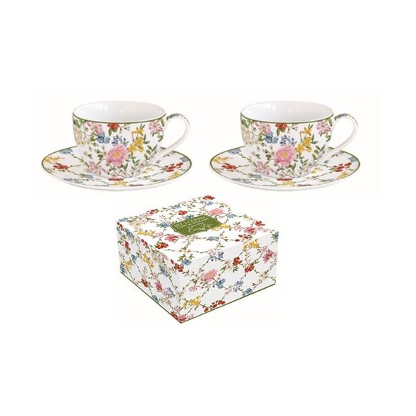 R2S.921GADR Porcelán eszpresszócsésze+alj, 110ml, 2 személyes, dobozban, Gardem Dreams