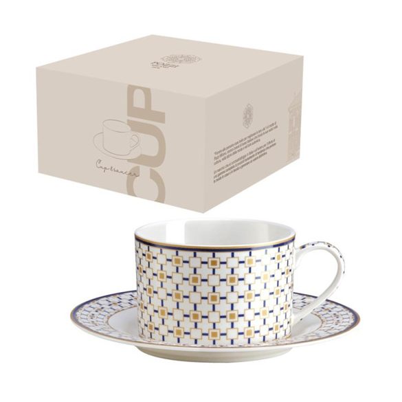 P.M.PM0124CHRL Porcelán teáscsésze+alj 220ml dobozban, Charles