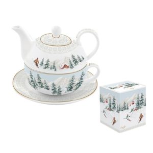 R2S.104CHAL Porcelán egyszemélyes teáskészlet 350ml,+350ml, dobozban, Chalet