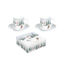   R2S.169CHAL Porcelán eszpresszócsésze+alj 2 személyes,100ml, dobozban, Chalet