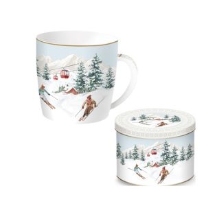 R2S.217CHAL Porcelánbögre 350ml, fémdobozban, Chalet