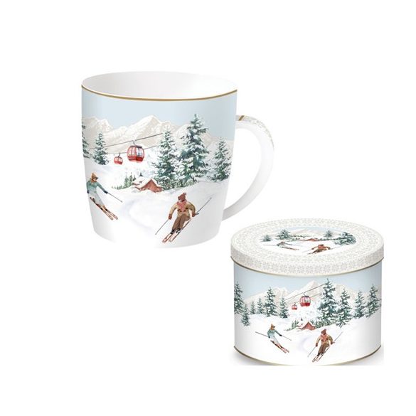 R2S.217CHAL Porcelánbögre 350ml, fémdobozban, Chalet