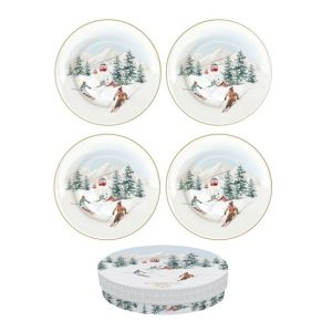 R2S.924CHAL Porcelán desszerttányérszett 4db-os,19cm dobozban, Chalet