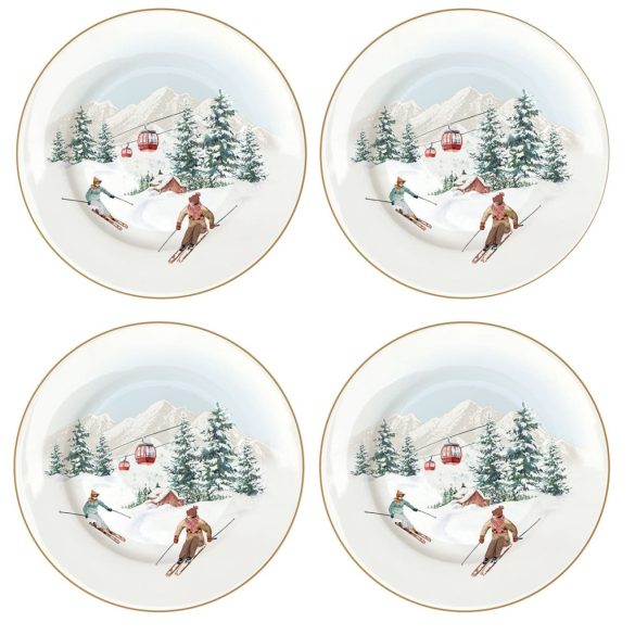 EASY LIFE - Porcelán desszertes tányér készlet 4db-os - CHALET