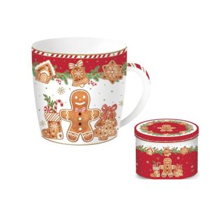 R2S.217FANG Porcelánbögre 350ml, fémdobozban, Fancy Gingerbread