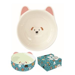 R2S.2971DOGF Porcelán kutyatálka 15,5cm, dobozban, Pet Lovers, Dogs Family