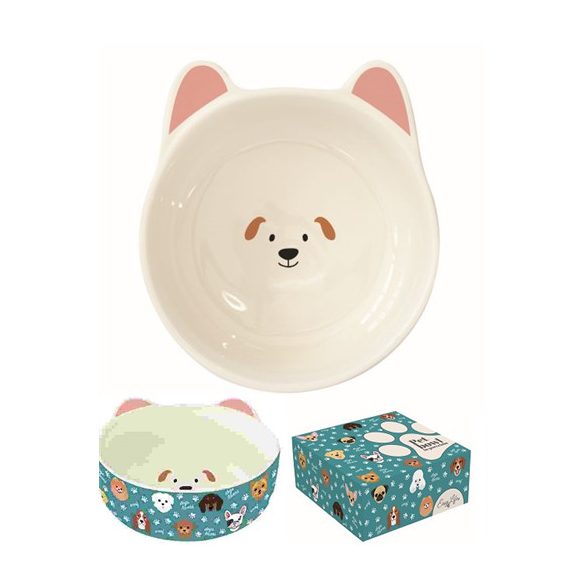 R2S.2971DOGF Porcelán kutyatálka 15,5cm, dobozban, Pet Lovers, Dogs Family