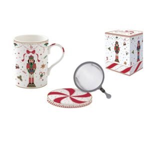 R2S.105NTWI Porcelán szűrősbögre tetővel, 350ml, dobozban, Nutcracker Twist