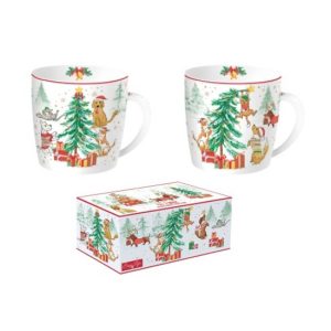 R2S.213CHGA Porcelán bögreszett 2db-os, dobozban, 350ml, Christmas Gang