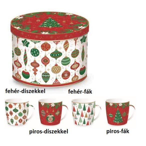 R2S.119JING Porcelánbögre 350ml, fémdobozban, Jingle Bells