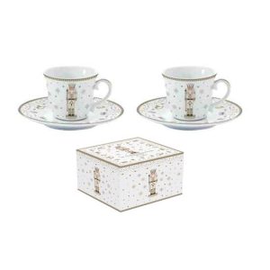 R2S.1107RNUT Porcelán eszpreszócsésze+alj 2 személyes 80ml,dobozban, Royal Nutcracker