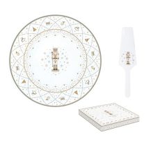   R2S.1112RNUT Porcelán tortatál lapáttal 32cm dobozban, Royal Nutcracker