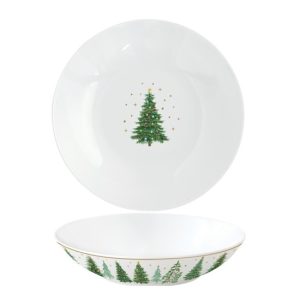 R2S.2241FTRE Porcelán mélytányér 20,5cm, Festive Trees