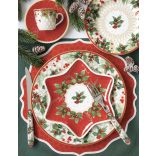 EASY LIFE - Porcelán lapostányér 26,5cm - CHRISTMAS BERRIES