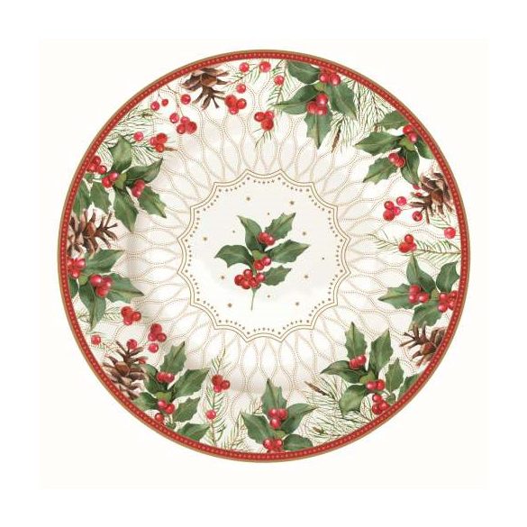 R2S.944CHBE Porcelán desszerttányér 19cm, Christmas Berries