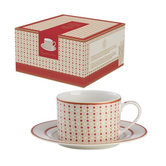 P.M.PM0124IMPE Porcelán teáscsésze+alj 220ml dobozban, Imperial