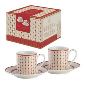 P.M.PM0125IMPE Porcelán eszpresszócsésze+alj 80ml, 2 személyes, dobozban, Imperial