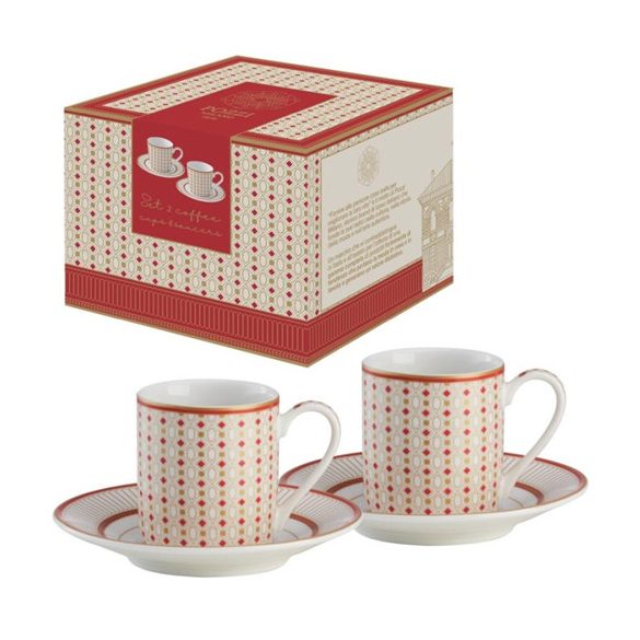 P.M.PM0125IMPE Porcelán eszpresszócsésze+alj 80ml, 2 személyes, dobozban, Imperial