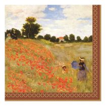   R2S.414MON2 Papírszalvéta 33x33cm, 20db-os, Monet: Pipacsmező