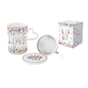 R2S.3105MAMO Porcelán szűrősbögre tetővel, 350ml, dobozban, Mon Amour