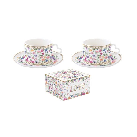 R2S.3106MAMO Porceláncsésze+alj 240ml, 2 személyes, dobozban, Mon Amour