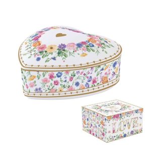 R2S.3112MAMO Porcelán fedeles ékszertartó tálka 12x12x6cm, dobozban, Mon Amour