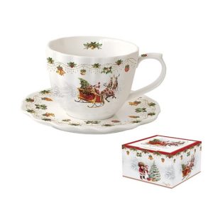 R2S.2789NOCH Porceláncsésze+alj, 300ml, dobozban, Nostalgic Christmas