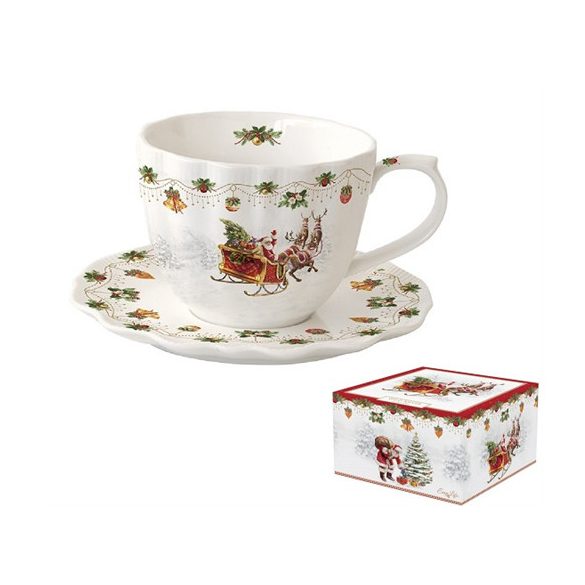 R2S.2789NOCH Porceláncsésze+alj, 300ml, dobozban, Nostalgic Christmas