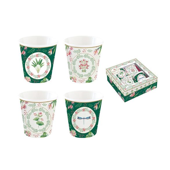 R2S.176BOCH Porcelán kávéspohár 4db-os szett, 100ml,dobozban Botanic Chic