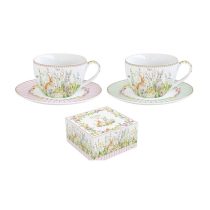   R2S.922EAST Porcelán teáscsésze+alj 240ml, 2 személyes, dobozban, Happy Easter