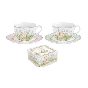 R2S.922EAST Porcelán teáscsésze+alj 240ml, 2 személyes, dobozban, Happy Easter