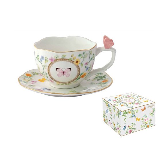 R2S.3124DANB Porcelán teáscsésze+alj 240ml dobozban,Dancing Butterflies