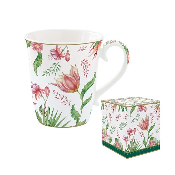 R2S.1171BOCH Porcelánbögre 275ml, dobozban, Botanic Chic