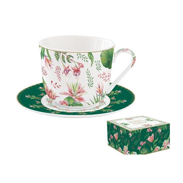 R2S.1182BOCH Porcelán reggelizőcsésze+alj 370ml dobozban, Botanic Chic