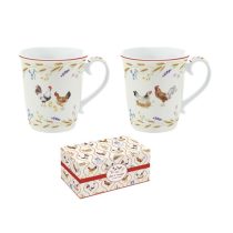   R2S.1172CLIF Porcelán bögreszett 2db-os, 275ml, dobozban, Country Life