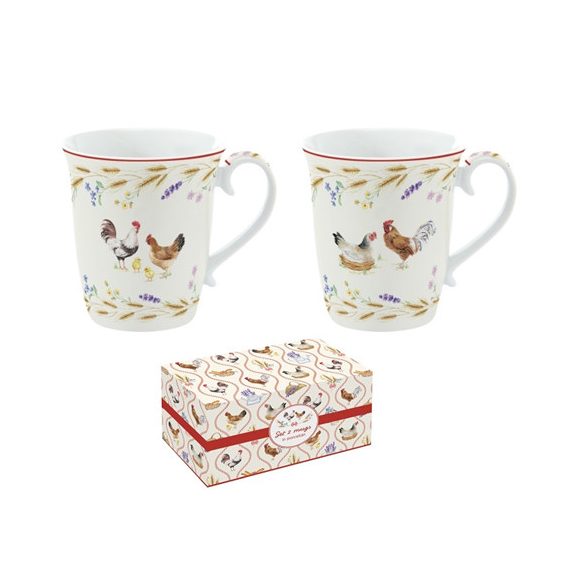 R2S.1172CLIF Porcelán bögreszett 2db-os, 275ml, dobozban, Country Life