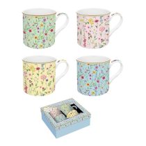   R2S.179MFLO Porcelán bögreszett 4 db-os, 300ml, dobozban, Atmosphere, Meadow Flowers